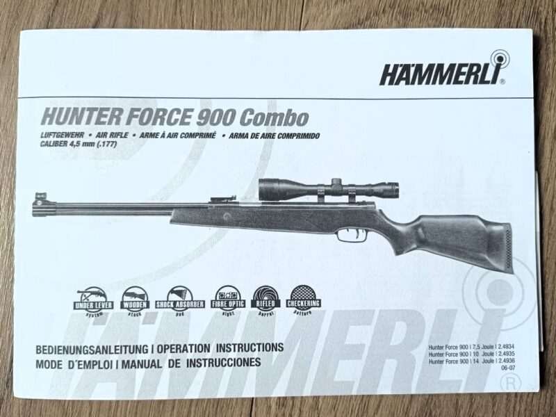 Продається пневматична гвинтівка Hämmerli Hunter Force 900 Combo (модель старого зразка)